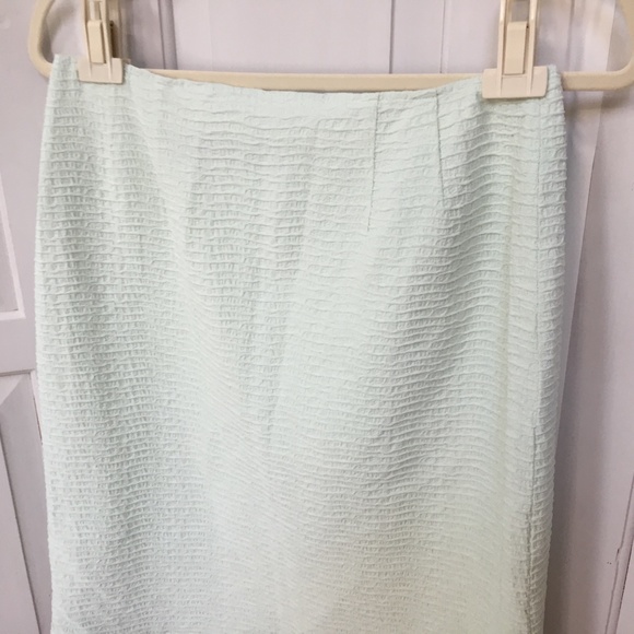 Rickie Freeman Teri John Pastel Green Textured Skirt - Picture 9 of 16